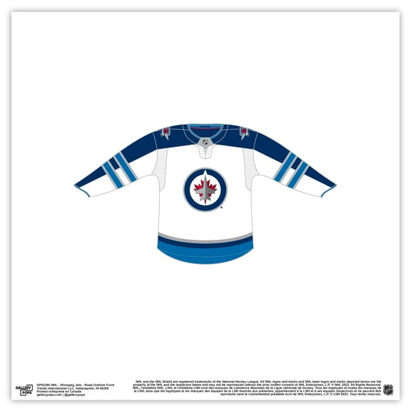 Gallery Pops NHL - Winnipeg Jets - Road Uniform Front Wall Art, Unframed Version, 12" x 12"