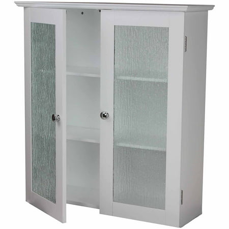 Connor Wall Cabinet with 2 Glass Doors, White - Walmart.com
