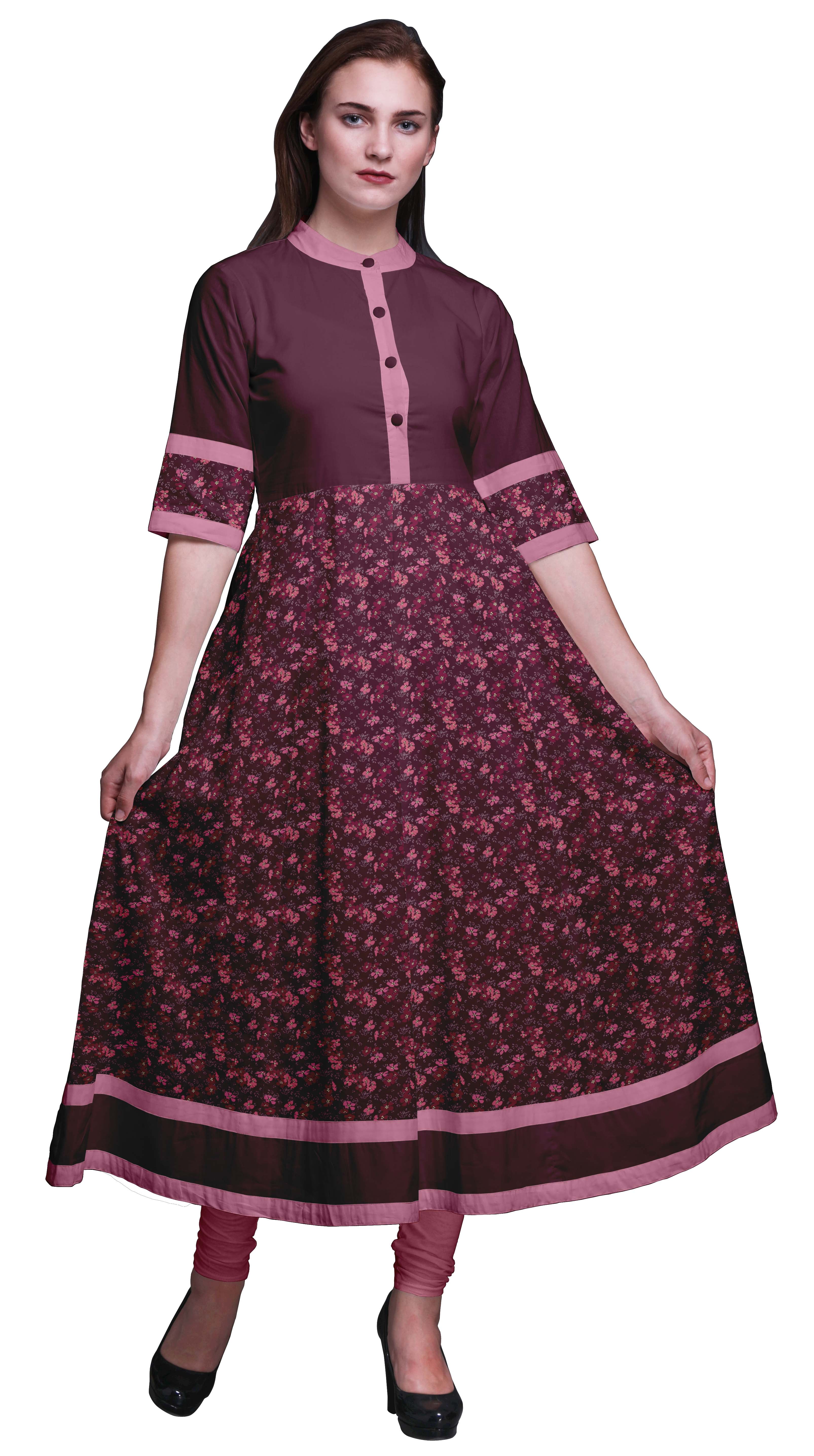 Bimba Vestido Largo De Rayón Anarkali Kurta Para Mujer, Estilo Casual, Formal, Indio, étnico, Varios Colores