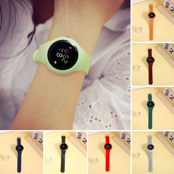 DESIGNICE Waterproof Sports Watch for Women Silicone Strap Luminous Display with Full Calendar Large Font Digital Watch Ideal Gift