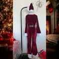 thumbnail image 4 of Christmas Elf Outfits Set Party Clothes Ladies Red Long Sleeve Jumpsuits RD2 XL, 4 of 5