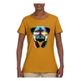 thumbnail image 2 of Wild Bobby, Colorful Pug DJ, Pop Culture, Women Graphic Tee, Gold, Small, 2 of 4