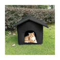 thumbnail image 1 of Casa para gatos resistente a la intemperie al aire libre, casa para perros interior, tienda de campaña plegable resistente a la intemperie para gatos, tela Oxford cálida para invierno, M, 1 of 5