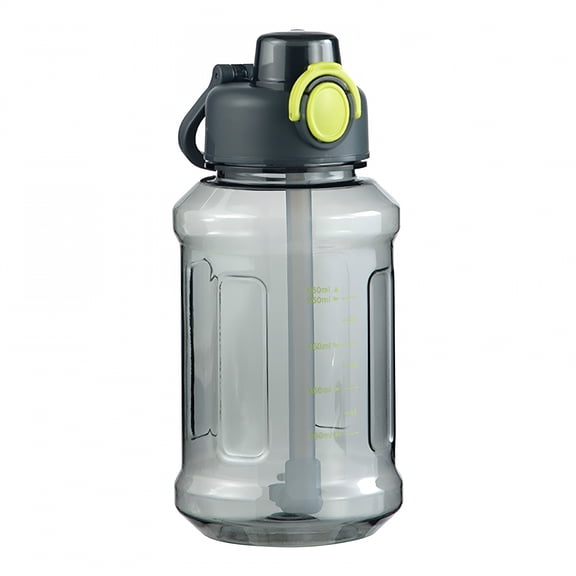 ACDANC 850ml Water Bottle with Straw, Half Gallon Wide Mouth Portable Large Plastic Bottle Leak Proof Sports Cup Big Travel Mugs with Scale Strap, Volume 0.23 gal/28.7oz