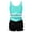 Blue Green, variant on Fldy Kids Girls 2 Piece Ballet Yoga Workout Tracksuit Sleeveless Dance Crop Top with Shorts Set Pink 6