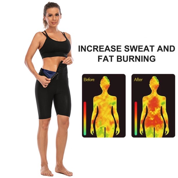 Pantalones Cortos Deportivos Para Sauna Pantalones moldeadores de cuerpo con gancho ajustable para adelgazar pantalones cortos para uso diario (J)