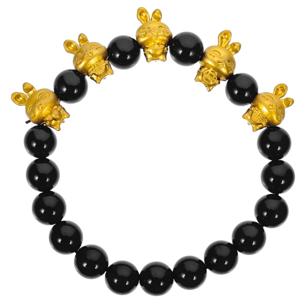 KAKOWELY Pulsera de cuentas de conejo Pulsera de año de conejo Pulsera estilo conejo Joyería para mujeres y hombres