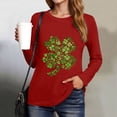 thumbnail image 5 of UngA Womens St Patrick Day Shirts Shamrock Long Sleeve Irish St Patty's Day Outfit Green Lucky Clover Crewneck Tee Tops,Size XXL, 5 of 8