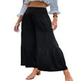 thumbnail image 1 of POINTERTECK Pantalons Larges Amples pour Femmes Taille Haute Couleur Unie Coupe Décontractée Plissée, 1 of 7