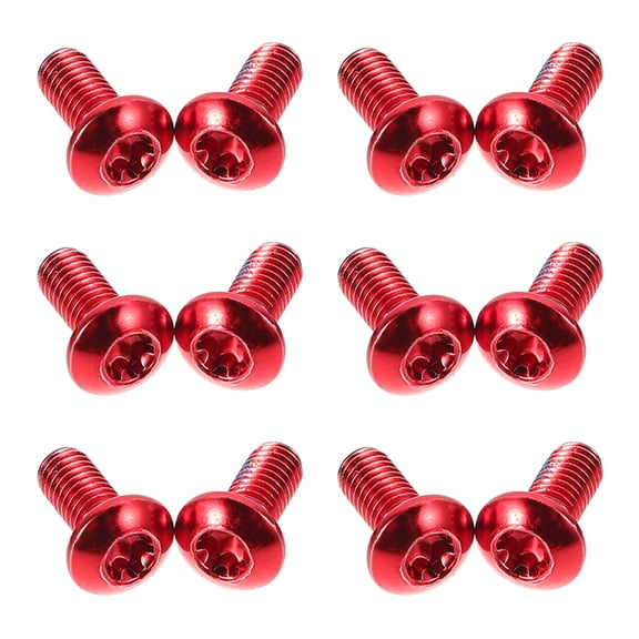 12 Pcs Mountain Bikes Disc Brake Bolts Alloy Steel Bicycle Screws for Road and Mountain Bikes Red