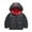 Black, variant on Kids Baby Puffer Jacket Winter Hooded Coat Boy Girls Zip Thick Jacket Lightweight Outerwear 1-8T