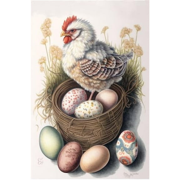 wooden puzzle Hen with Chicks in Nest Intelligent Game Fit togather a magic Art for home Decoration or Prensent 300 pieces