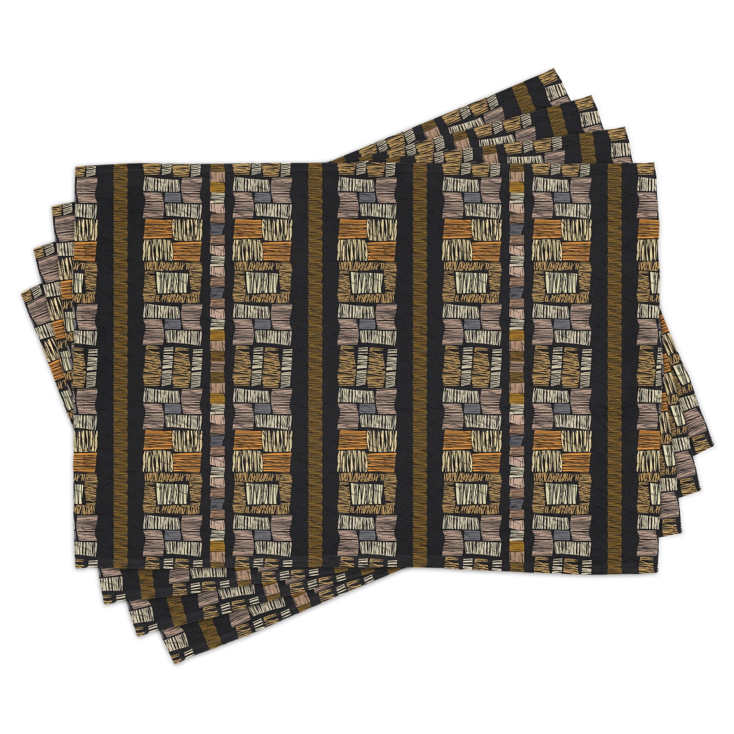 Ambesonne Zambia Place Mats Set of 4, Grunge, Standard Size, Multicolor ...