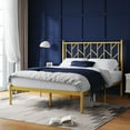 thumbnail image 7 of Amolife Queen Size Modern Metal Platform Bed Frame, Vintage Style, Gold, 7 of 7