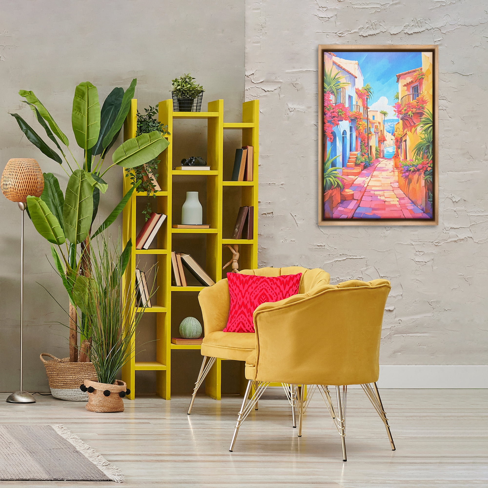 Stupell Industries Mediterranean Moments Scene Scenery Painting Brown Floater Framed Art Print Wall Art, 21 x 31