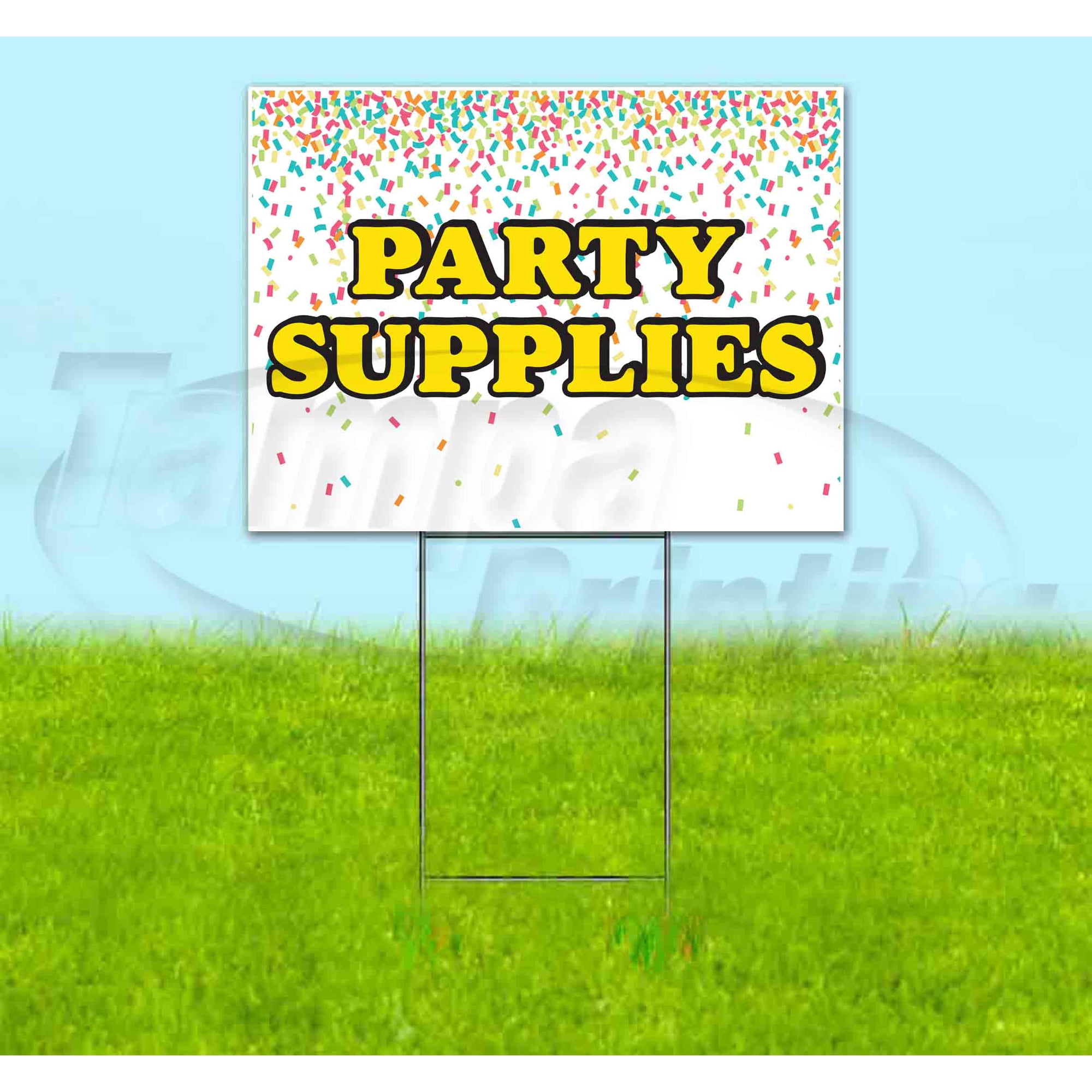 Party Supplies V3 (18 x 24 ) Yard Sign Includes Metal Step Stake