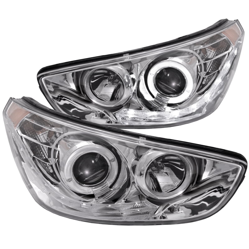 ANZO 20122013 Hyundai Accent Projector Headlights w/ Halo Chrome (CCFL)