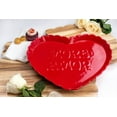 thumbnail image 3 of Way to Celebrate 1pk Red Ceramic Heart Serving Tray, 3 of 6
