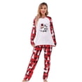 thumbnail image 3 of Meichang Matching Family Christmas Pajamas Set 2-Piece Holiday Sleepwear Cute Snowman Letter Print Long Sleeve Top with Pants Soft Family PJs, 3 of 10