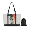 thumbnail image 7 of FORMRS Canvas Laptop Tote Bag for Women with 15.6" Computer Compartments Shoulder Handbag, White Astronaut, 7 of 7