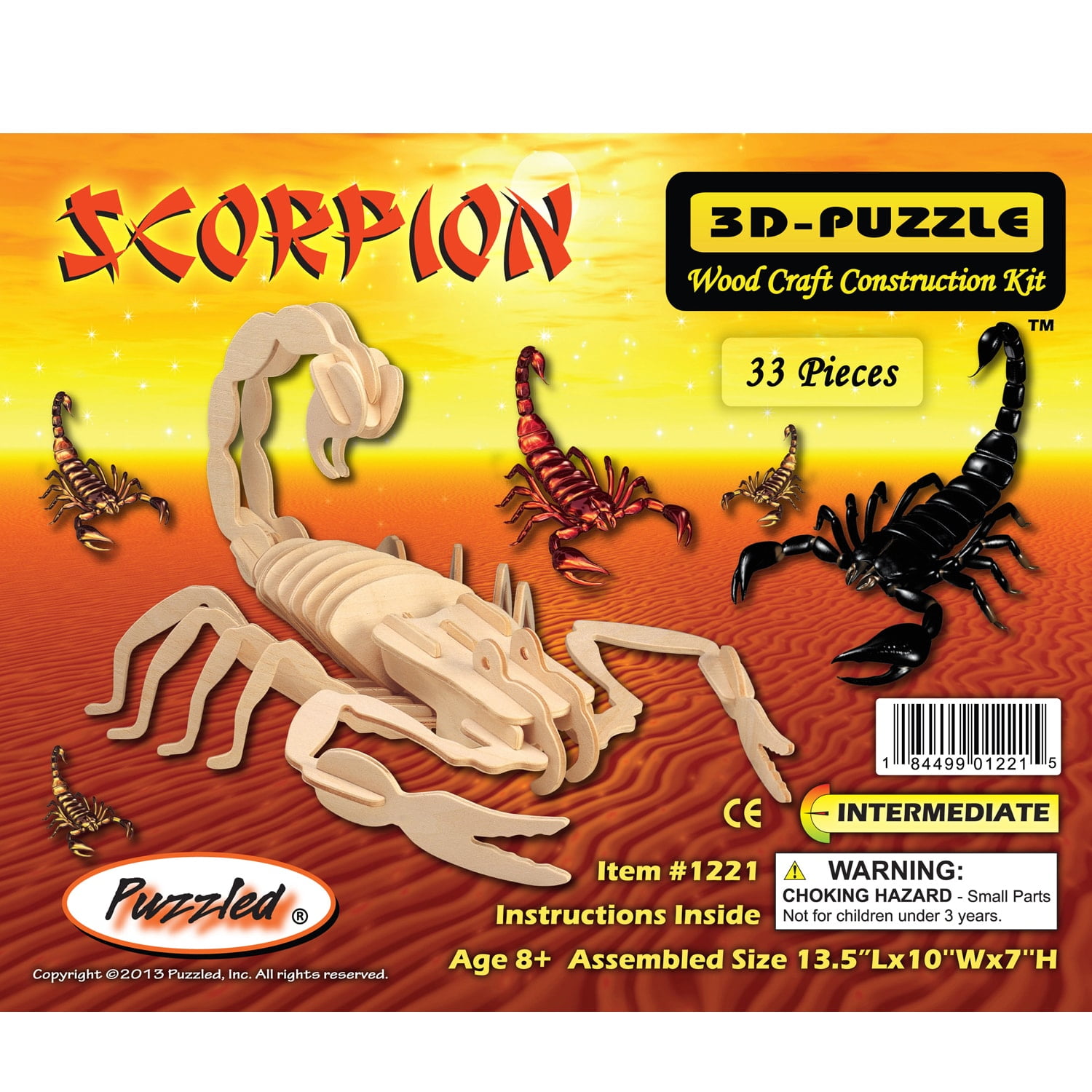 Scorpion 3D Wooden Puzzle DIY 3 Dimensional Wood Build It Yourself Wood Craft 