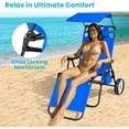 thumbnail image 4 of Slsy Silla de Playa 2 en 1 con Ruedas, Tumbona Plegable con Toldo, Carrito de Playa Pesado con Función de Transporte, Ideal para Piscina, Picnic, Jardín y Camping, 4 of 7
