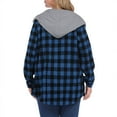 thumbnail image 4 of XUNKUSGA Women Jackets with Hood Fashion Casual Plaid Shirts for Women Lightweight Stylish Button Down Long Sleeve Hoodies for Women Fall Outfits for Women 2025 S-2XL Blue, 4 of 4