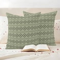 thumbnail image 3 of Sage Green Boho Outdoor Waterproof Pillow Covers, Vintage Ethnic Tribe Abstract Art Geometric Decorative Square Throw Pillowcase Sofa Cushion Sham for Patio/Couch/Chair, 16"x16" 2 Pack, 3 of 8