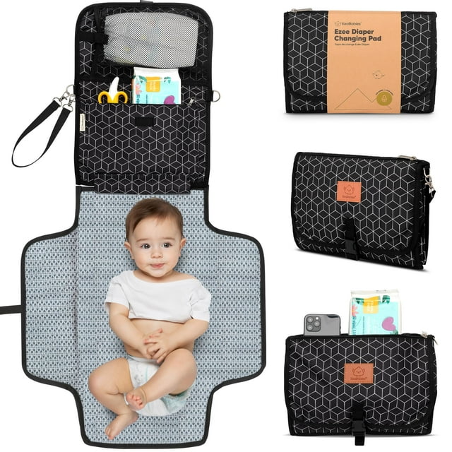 KeaBabies Cambiador de pañales portátil – Cambiador de viaje impermeable para bebé, embrague de pañales plegable, alfombrilla de viaje desmontable para cambiador de pañales, alfombrilla para cambio de