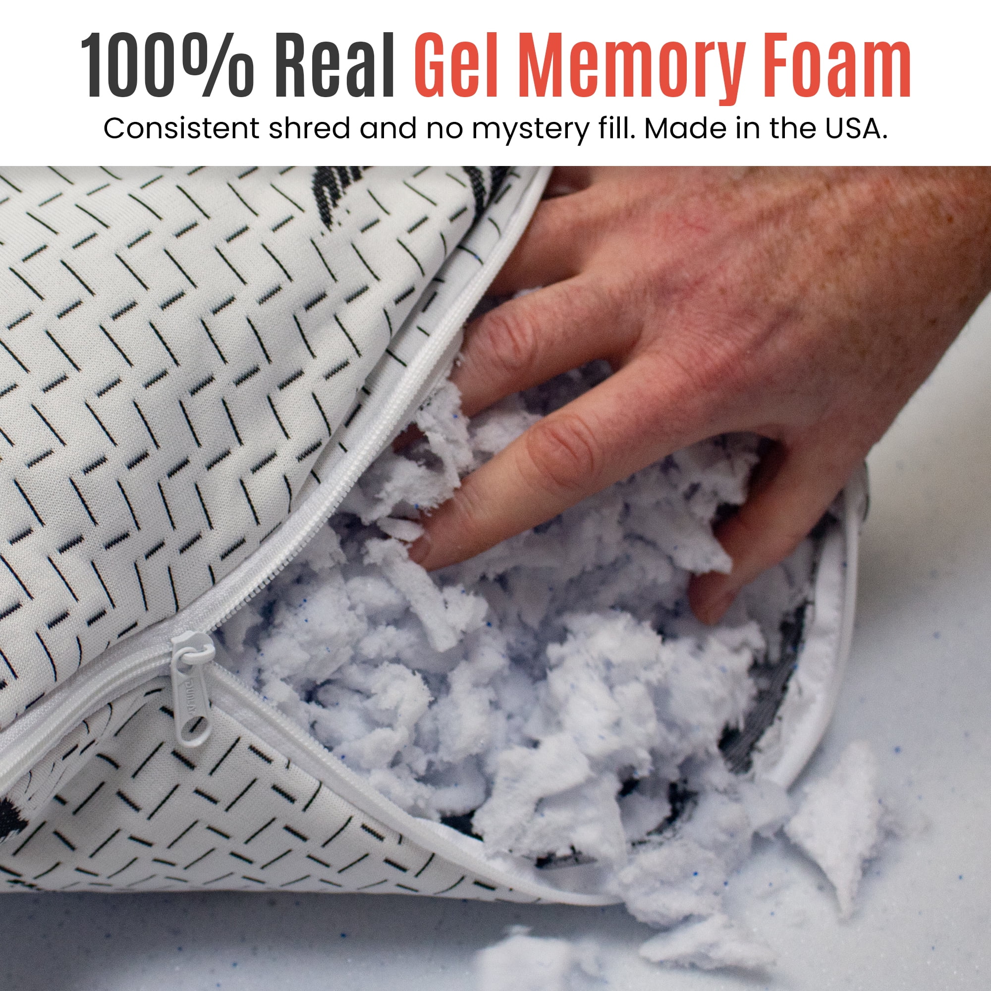 LOUNJ Body Pillows, 20 x 54, Shredded Gel Memory Foam