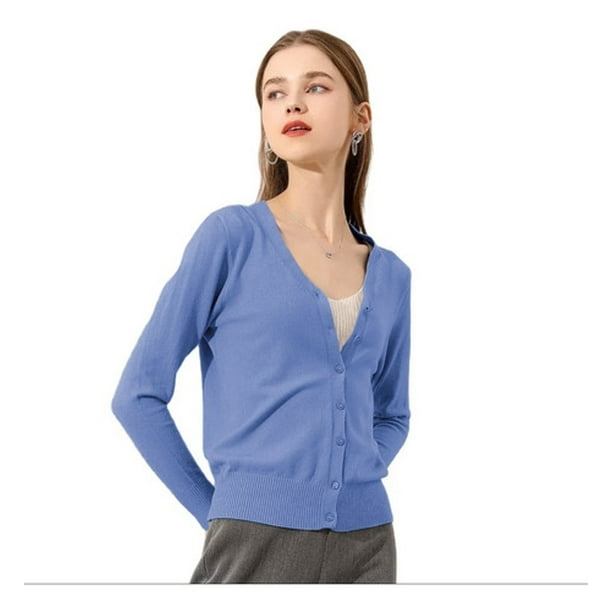 Sueter Mujer Moda Sweater Dama Abierto Botones Abrigo Ligero LOLE Sueter
