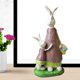 thumbnail image 4 of Figura decorativa de conejo de pie, escultura de animal para escritorio o jardín A, 4 of 9