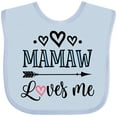 thumbnail image 3 of Inktastic Mamaw Loves Me Grandchild Girls Baby Bib, 3 of 4