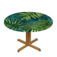 thumbnail image 3 of JEUXUS Waterproof Round Tablecloth Palm Leaves with Lush Branches and Leaves Tropical Jungle Palm Leaves with Charming Colors White, 3 of 8