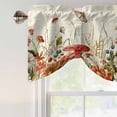 thumbnail image 5 of Tie Up Valances for Windows, Vintage Spring Floral Adjustable Valance Curtains Window Treatment for Living Room/Bedroom Windows, Summer Botanical Red Rod Pocket Kitchen Curtains & Drapes 54x18 Inch, 5 of 9