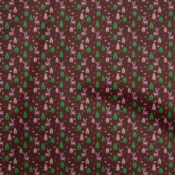 oneOone Viscose Chiffon Maroon Fabric Kids Fabric For Sewing Printed Craft Fabric By The Yard 42 Inch Wide