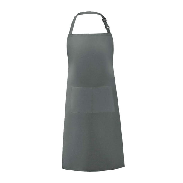 Delantal de chef con bolsillo grande, delantal para hornear, delantal para cocinar y hornear para floristería Gris