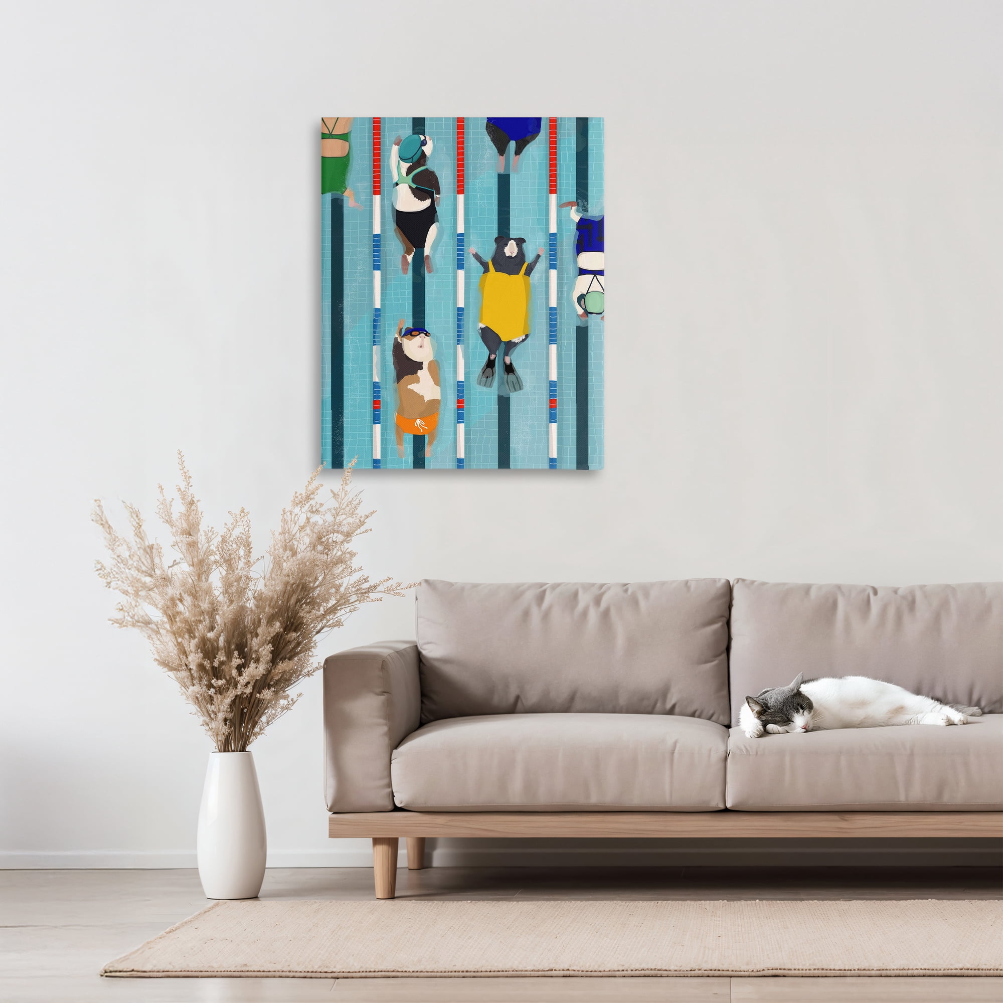 Stupell Industries Guinea Pigs at Lido Canvas Wall Art, design by Hanna Melin