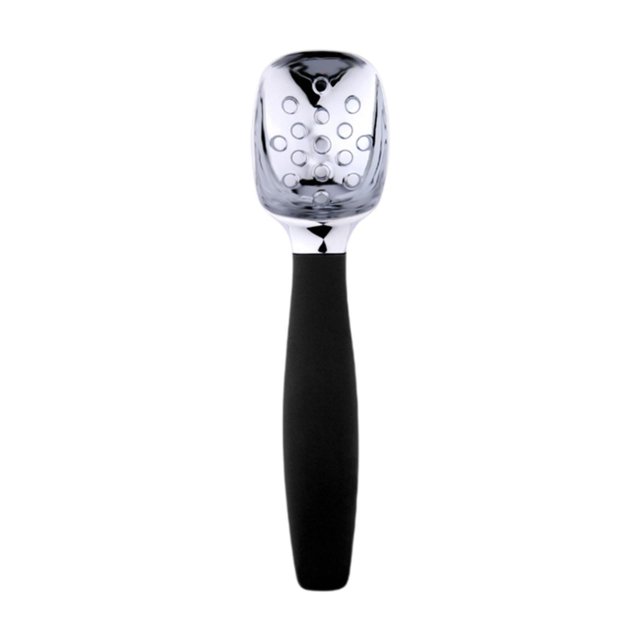 Helina de helado Herramienta de cocina de mango cómodo, no eslip, aleación de zinc resistente práctica, cuchara de helado multipropósito Negro