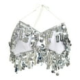 thumbnail image 4 of Top de danza del vientre, sujetador, ropa de club, carnaval, regalo, accesorios llamativos, atuendo de baile Blanco, 4 of 8