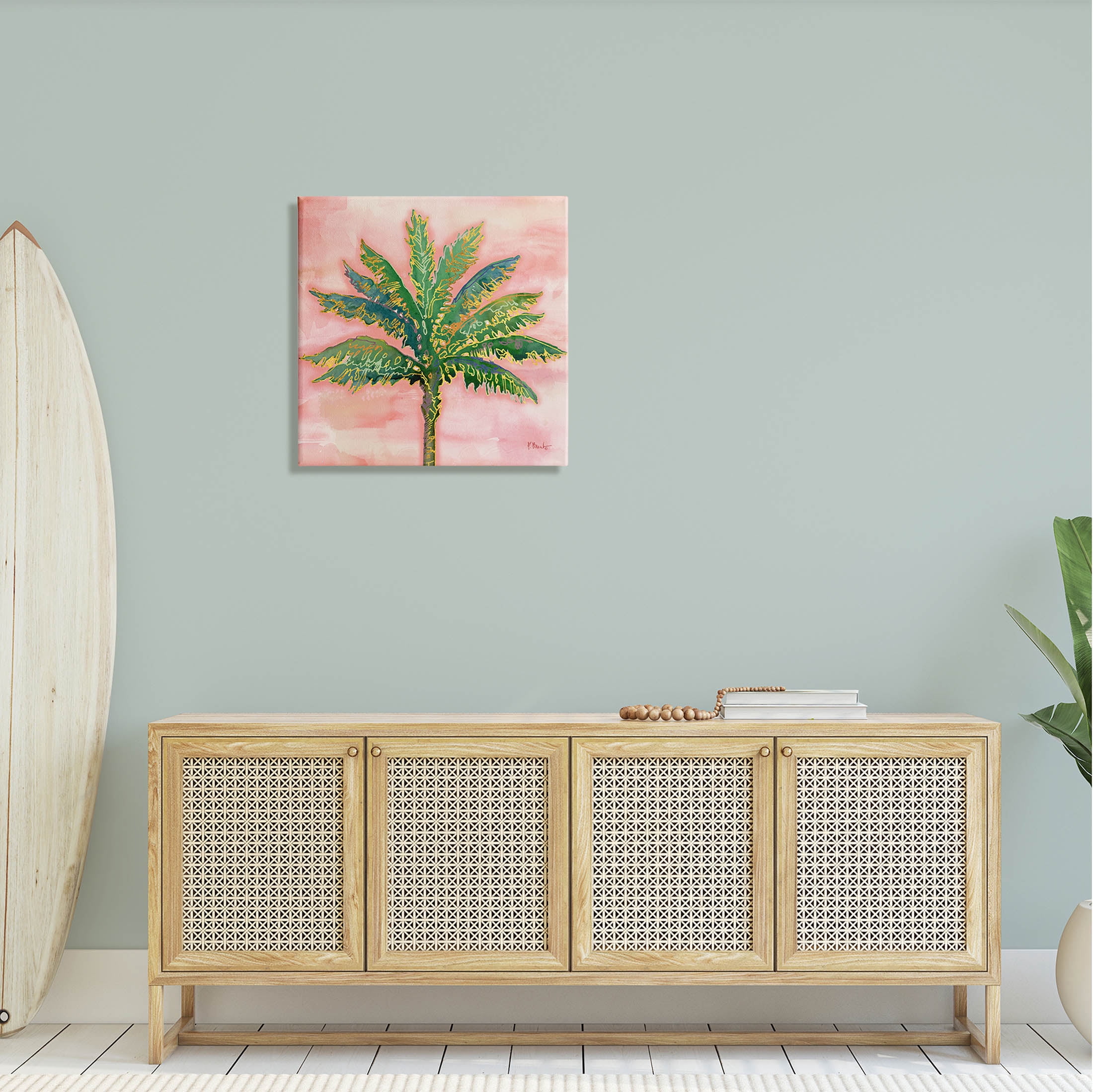 Sunset Palm Tree Glam Detail Botanical & Floral Graphic Art Gallery Wrapped Canvas Print Wall Art