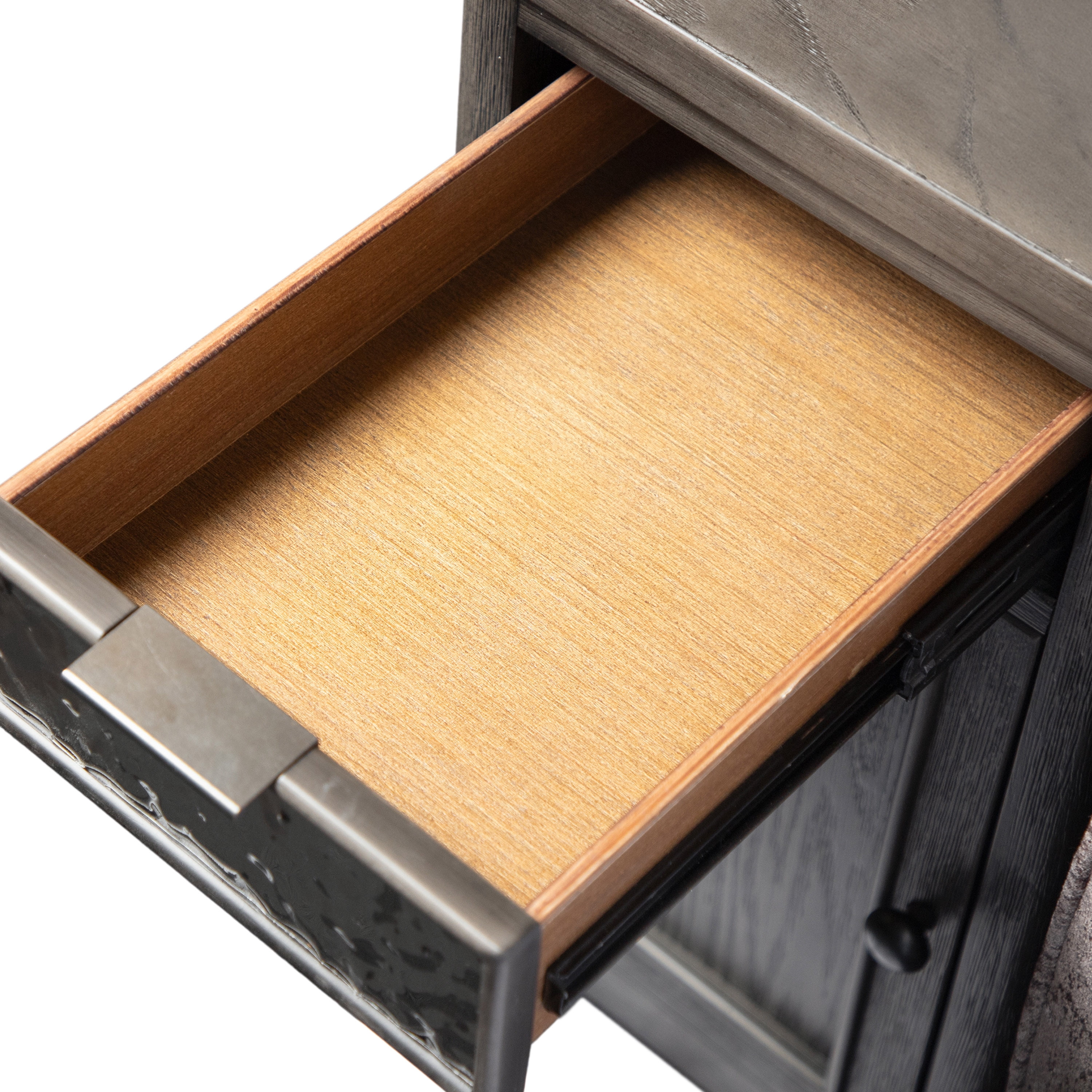 Furniture of America Cheri Modern 1-Drawer and USB Port Solid Wood Indoor End Table with USB Port, Ash Gray