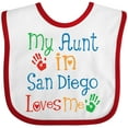thumbnail image 3 of Inktastic My Aunt in San Diego Loves Me Boys or Girls Baby Bib, 3 of 4