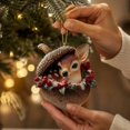 thumbnail image 5 of Christmas Deer Hanging Ornament, Resin Pendant with Gold Chain for Christmas Tree, Forest Animal Styles, Winter Holiday Home Decor Gift Supply, Perfect for Mantel Shelf Indoor Display, 5 of 7