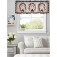 thumbnail image 4 of Vintage Wreath Red White Ribbon Valances for Windows,Kitchen Valance Rod Pocket Short Curtain, Stars on Blue Background Valance Curtain Window Valances for Bedroom Bathroom Living Room 42x12in, 4 of 9