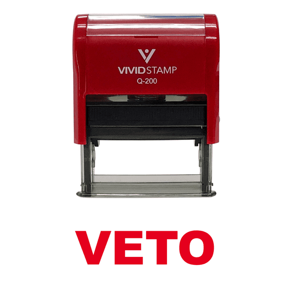 Vivid Stamp VETO Self Inking Rubber Stamp (Red Ink) - Medium