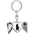 thumbnail image 1 of Black Orangutan Animal Portrayal Heart Angel Wing Key Chain Holder, 1 of 3