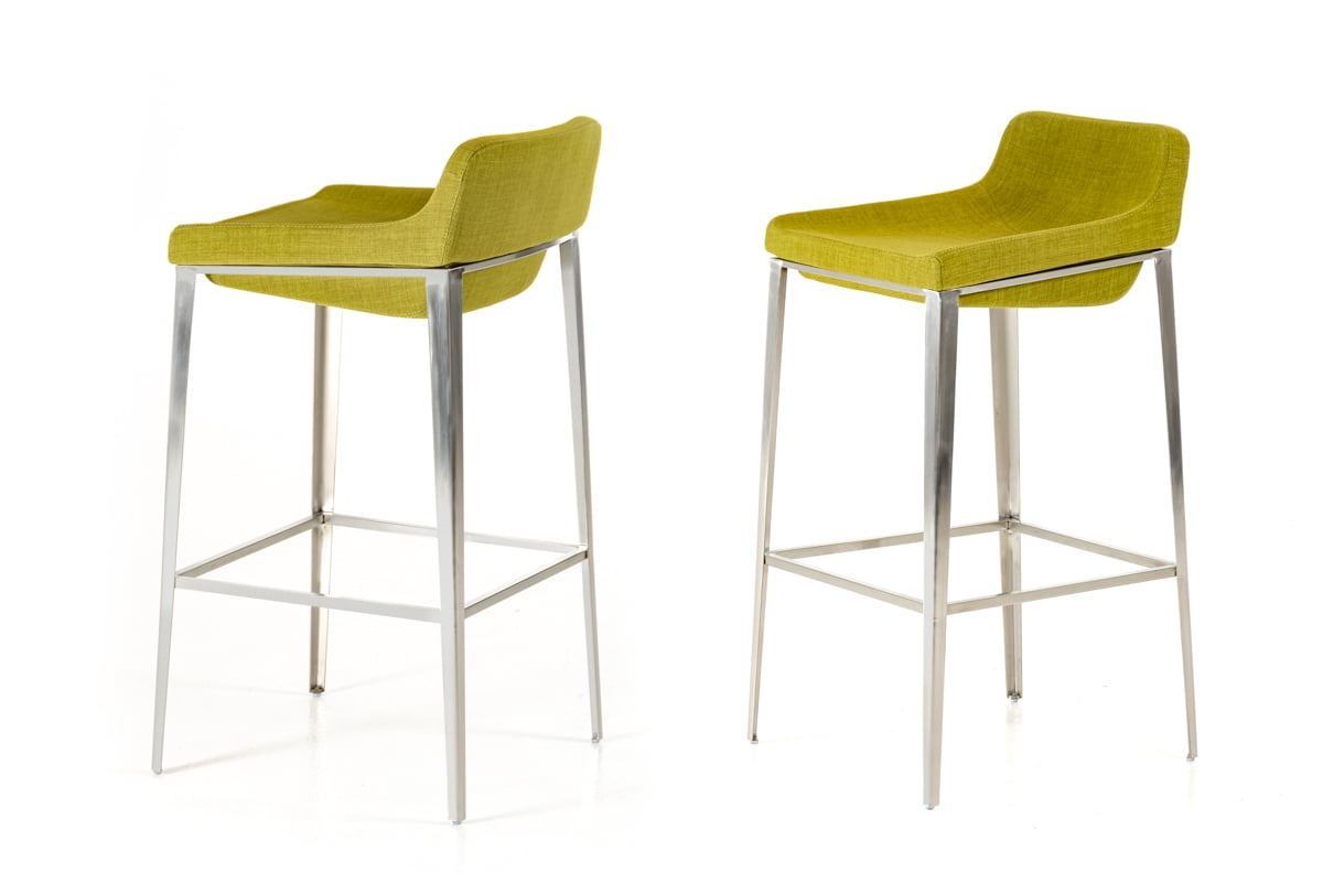Adhil Green Fabric Bar Stool