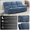thumbnail image 5 of Roundhill Furniture Blitz Transitional 3-Piece Living Room Reclining Set, Sofa Loveseat and Recliner, Blue, 5 of 14