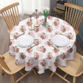thumbnail image 3 of Pink Cow Strawberry Pattern Round Tablecloth 60"x60",Wrinkle Wipeable Table Cloth for Kitchen Dining Room Picnic Patio Party, 3 of 6